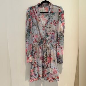 Chic Floral Long Sleeve Dress